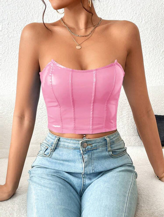 Barbie Gworl Faux Leather Corset Top