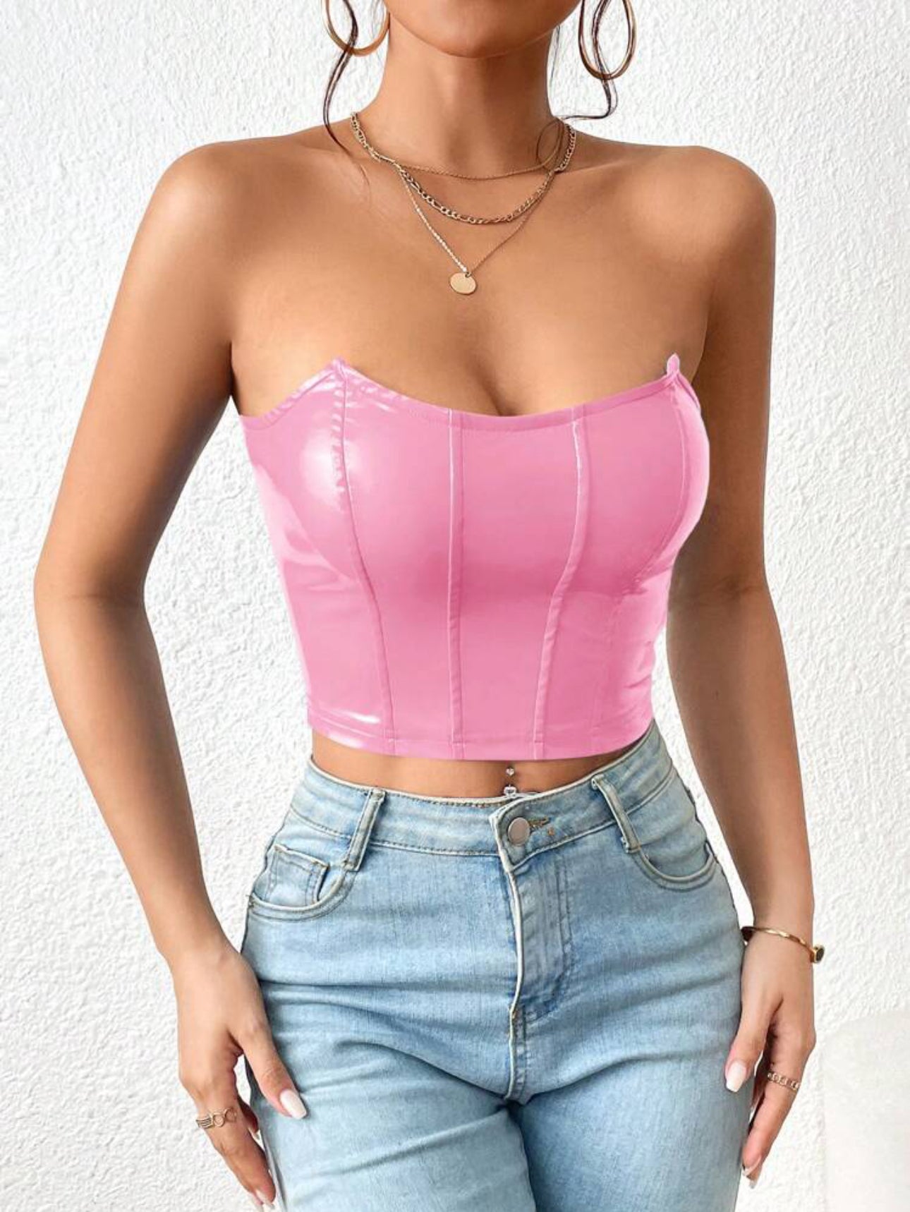 Barbie Gworl Faux Leather Corset Top